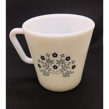 Pyrex Summer Impressions Blue Flower Coffee Cup Milk Glass  - £9.66 GBP