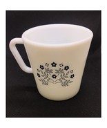 Pyrex Summer Impressions Blue Flower Coffee Cup Milk Glass  - €10,66 EUR