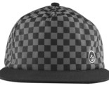 Neff Mens Black/Grey Bogie Checker Adjustable Snapback Hat Cap One Size NEW - £31.36 GBP