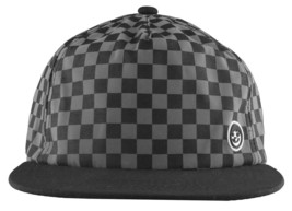 Neff Mens Black/Grey Bogie Checker Adjustable Snapback Hat Cap One Size NEW - £30.87 GBP