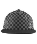 Neff Mens Black/Grey Bogie Checker Adjustable Snapback Hat Cap One Size NEW - £30.87 GBP
