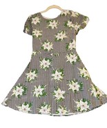 Lulus Dress Womens Sz Large Black White Gingham Floral Print Mini Picnic... - €21,40 EUR
