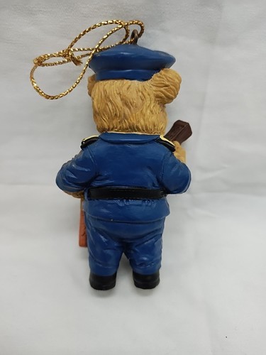 Vintage Bear Policeman Christmas Holiday Ornament 3" Item image 2