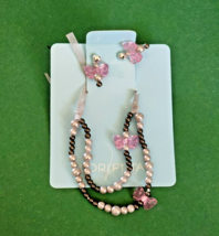 2007 Hasbro Lorifina Necklace Earrings Set Pearls Butterfly 64698 New in... - $13.97