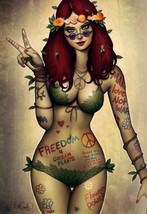 12x18&quot; Art Print ~ Nathan Szerdy SIGNED Batman Poster ~ Poison Ivy Hippy Tattoo - £20.16 GBP