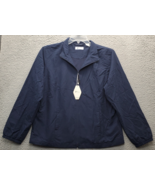 Greg Norman Golf Windbreaker Jacket Women XL Navy Lined Elastic Cuff Ful... - $24.36