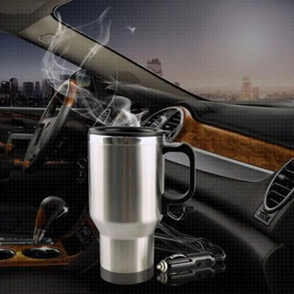 450ml Electric In-car Travel Heating Cup Stainless Steel Car Heated Mug ... - $17.95