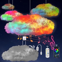 Cloud Led Lights For Bedroom, Multicolor Creative Night Lighting Kit Music Sync  - £39.53 GBP