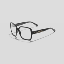 New Chanel CH5408 Square Acetate Eyeglasses Black &amp; Gold Frame - £219.25 GBP