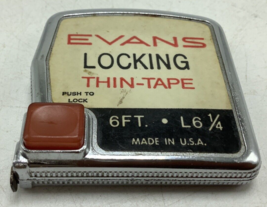 Vintage EVANS THIN 6-foot locking Tape Measure - retractable Very Good - $7.69