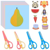 Toddler Scissors Kids Paper Cut 100 Sheets, 2Pcs Plastic Safety Scissors... - £21.22 GBP