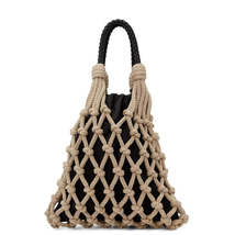 Designer Braided Crochet Net Bag Women Shoulder Bag Casual Summer - £42.51 GBP