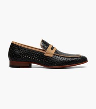 Stacy Adams Winstead Moc Toe Saddle Slip On Summer Shoes Black 25704-001 image 2