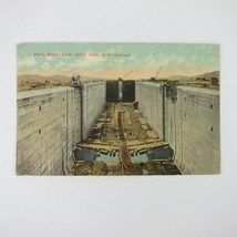 Postcard Panama Canal Pedro Miguel Lock Safety Gates Background Antique ... - $5.99