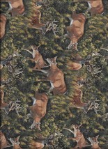 New Wild Wings Feast in the Meadow Deer Scenic Cotton Fabric by the half-yard - £4.32 GBP