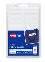 Avery &quot;No-Iron&quot; Permanent Fabric Labels, 1/2&quot; X 1-3/4&quot;, 40720, Pack of 5... - $9.95
