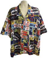 Vintage Paco Hawaiian Aloha Button Up Shirt 5X Pocket License Plates Lig... - £23.64 GBP