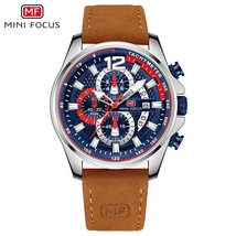 Watches For Men Fashion Casual Wrist Watch Brown Leather Strap Relogio Masculino - £39.16 GBP