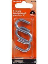 Hillman Hardware Essentials 851874 Steel Zinc-Plated S-Hook 0.263" x 2",... - $16.31