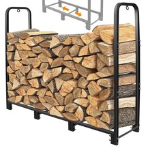 4Ft Firewood Rack Stand Heavy Duty Firewood Log Rack Holder Fireplace Wood Stora - £73.14 GBP