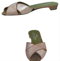 Donald Pliner Couture Slide Sandal Metallic Leather Shoe New 6.5 Flat $225 NIB - £79.64 GBP