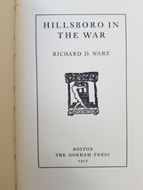 1917 Antique Hillsboro Nh In The War Richard Ware Wwi Poetry History Great War - £50.35 GBP