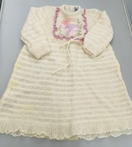 Cute Essegi Camelot Vtg Pure Lana Wool Mohair Knit Ruffle Baby Girl Dress Italy - £25.63 GBP