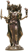 Hecate Greek Triple Goddess of Magic Cold Cast Bronze statue 30cm /11.8&#39; NEW - £157.99 GBP