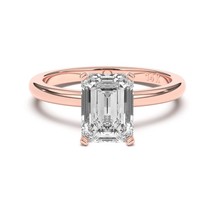 1.50CT Emerald Cut Solitaires G-H Color with SI Clarity Natural Diamond Ring. - £8,116.78 GBP
