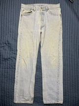 Vintage Levi&#39;s 501 Jeans Men 33x30 Blue Button Fly USA Made in 1995 - £38.66 GBP