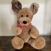 Build A Bear Brown Sugar Dog Puppy Plush Stuffed Animal Red Bandana Retired 14” - £15.53 GBP