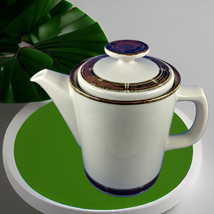 Ceramic Desiree Tall Coffee Tea Pot Denmark Handpainted Selandia Tan Brown VTG - £33.09 GBP