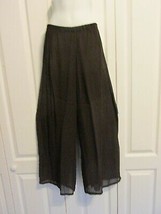 JEAN MARC PHILIPPE Brown Lined Wide Leg Palazzo Pants 2 Stretch Waist Se... - £23.66 GBP