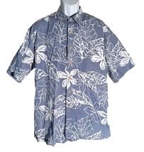 COOKE STREET Men&#39;s Short Sleeve Inside Out Floral Hawaiian Shirt Blue XL - $203.25 MXN