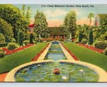 Cluett Memorial Garden Palm Beach Florida FL Linen Postcard M7 - $3.91