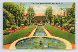 Cluett Memorial Garden Palm Beach Florida FL Linen Postcard M7 - £3.07 GBP