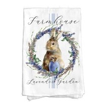 Easter Farmhouse Lavender Bunny Cotton Flour Sack Dish Towel - $128.65 MXN