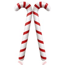 2Pcs Inflatable Candy Canes Balloons For Christmas Candy Cane Decorations - Larg - £9.70 GBP