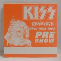 KISS - VINTAGE ORIGINAL 1992 REVENGE CONCERT TOUR CLOTH BACKSTAGE PASS - $10.00