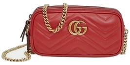 Authentic Gucci GG Marmont Mini Matelasse Leather Chain Cross Body Bag - £1,018.98 GBP