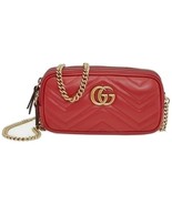 Authentic Gucci GG Marmont Mini Matelasse Leather Chain Cross Body Bag - £1,007.45 GBP