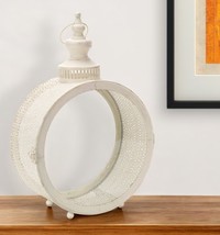 18&quot; Ivory Ornate Metal Floor Lantern Candle Holder - $206.87