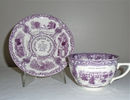 Old English Staffordshire Ware Natural Bridge of Virginia Cup and Saucer Vintage - £11.59 GBP