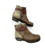 Bunker Womens Brown Leather &amp; Metallic Side Zip Ankle Bootie, Size 6 - $458.95 MXN
