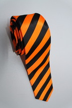 Orange Black striped 5cm Necktie - $19.99