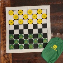 John Deere Vintage Jumbo Checker Set Storage Bag, Cloth Board &amp; ALL chec... - £25.73 GBP