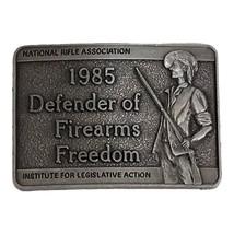 Silver Belt Buckle 1985 Defender of Firearms Freedom National Rifle Association - £11.77 GBP