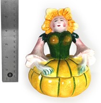 Vintage Squash Fairy Hand Painted Ceramic Lidded Bowl by Horchow Italy (... - $37.03