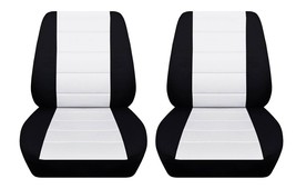 Fits 1978 Ford Bronco Front low back bucket seat covers black and white - $65.09