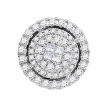 14kt White Gold Womens Princess Round Diamond Cluster Pendant 1/2 Cttw - £597.51 GBP